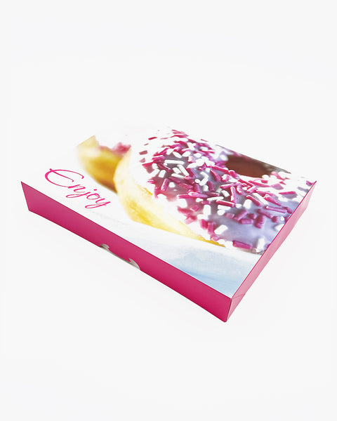 Donut Box 1-DZ Flat Printed (Pink Enjoy) 125ct. Frankston