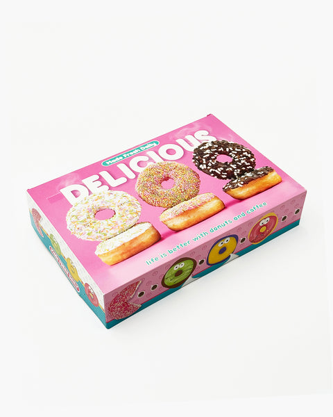 Donut Box 1/2-DZ Flat Auto Printed (Pink Delicious) 200ct.
