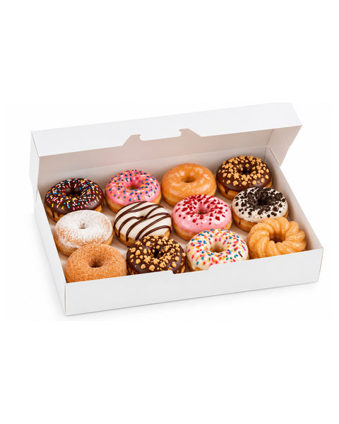 Box Donut 1 DZ  Flat  White 125ct. Dr. Packing