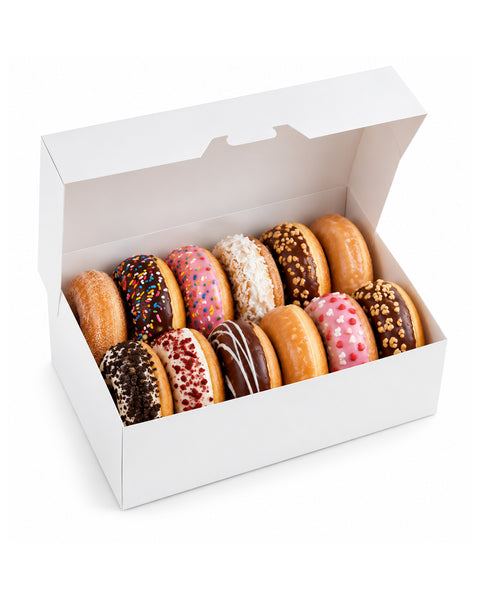 Box Donut  1 DZ  White  250ct. Dr. Packing