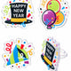 Happy New Year Confetti Rings  144ct