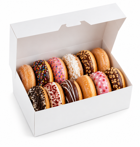 Box Donut  1 DZ  White  250ct. Dr. Packing